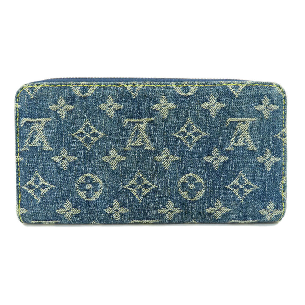 Louis Vuitton Monogram Wallet Wallet Zippy Long Denim Blue